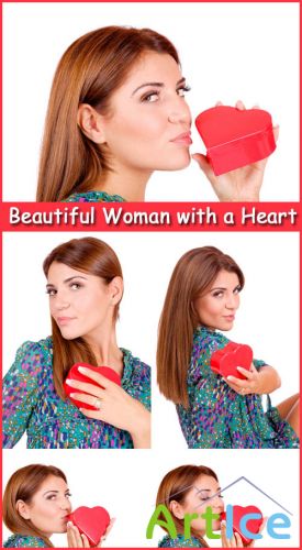 Beautiful Woman with a Heart - Stock Photos