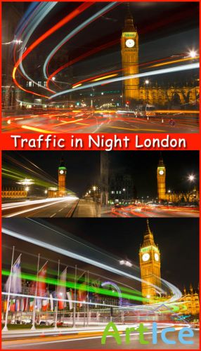 Traffic in Night London - Stock Photos