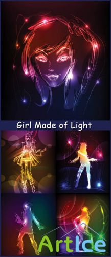 Girl Made of Light - Stock Vectors