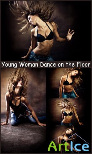 Young Woman Dance on the Floor - Stock Photos