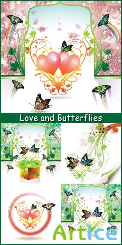 Love and Butterflies - Stock Vectors