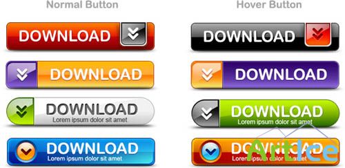 Download buttons PSD pack