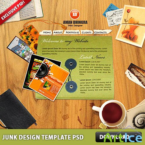 Junk Design Template PSD