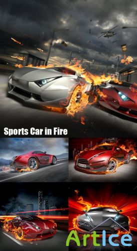 Stock Photos - Sports Car in Fire