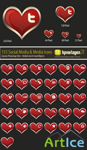 30 Valentine Icons - PSD