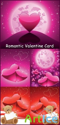 Romantic Valentine Card - Stock Vectors