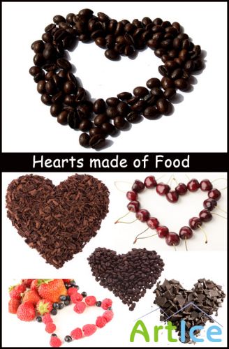 Hearts made of Food - Stock Photos