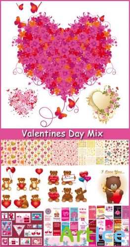 Valentines Day Mix - Stock  Vector