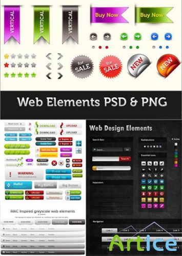 Web Design Elements PSD Template