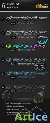 6 Editable Text Layer Styles [GraphicRiver]
