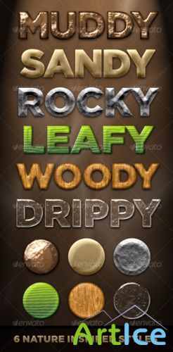 GraphicRiver 6 Nature Styles - Dirt, Stone, Wood, Plant, Water