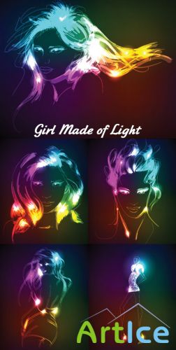 Girl Made of Light 3 - Stock Vectors