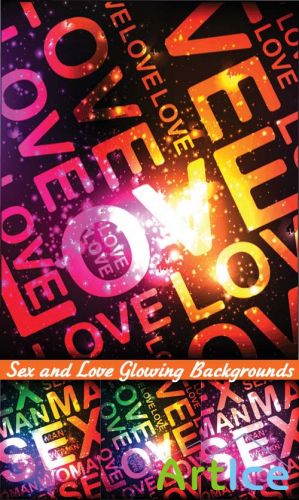 Sex and Love Glowing Backgrounds - Stock Vectors