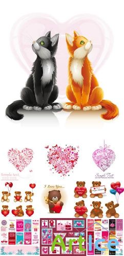 Valentine Day Hearts Vector MegaCollection #4