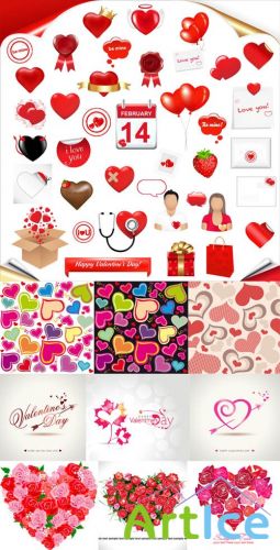 Valentine Day Hearts Vector MegaCollection #3