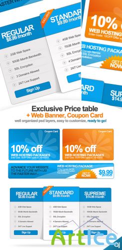GraphicRiver Exclusive Pricing Table + Web Banner & Coupon Card