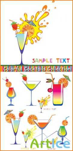 Colorful Cocktails Collection - Stock Vectors