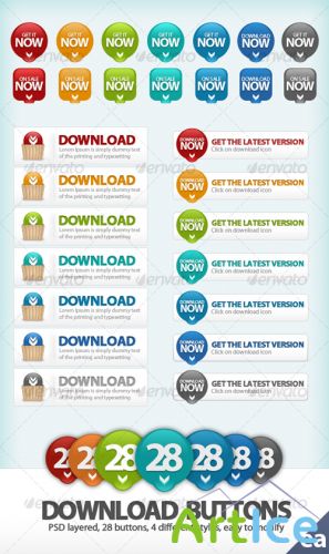 28 Download Buttons - GraphicRiver