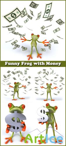 Funny Frog with Money - Stock Photos