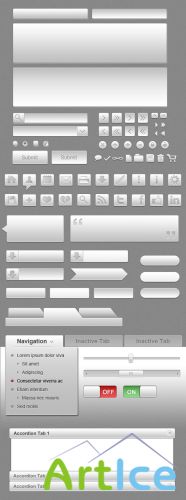 Gray UI Icon Set (PSD)
