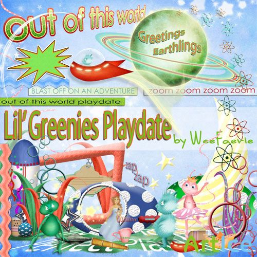 Scrap-set - Lil' Greenie's Playdate Elements
