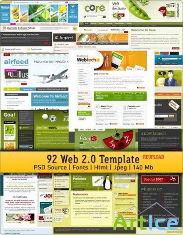 92 Web 2.0 Templates