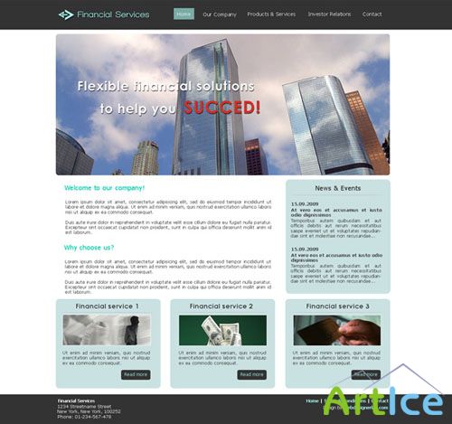 Financial Free Web Site Template
