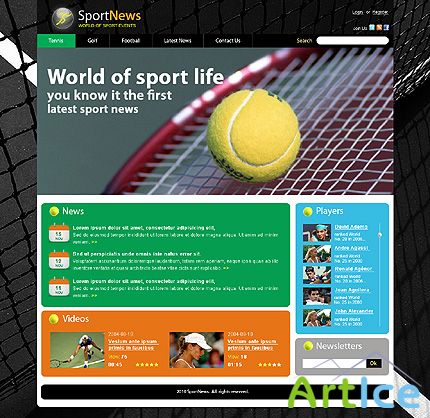 Sport News Website Free Template