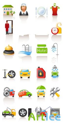 Car Hotel icons