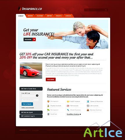 Free Insurance Business Website Template