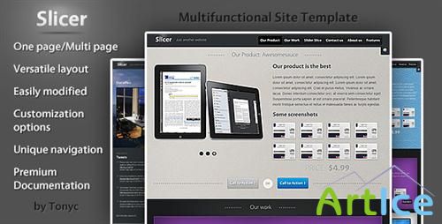 ThemeForest - Slicer - ( One page ) Product / Service template - Rip