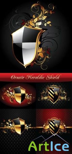 Ornate Heraldic Shield - Stock Vectors