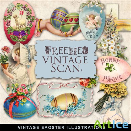 Scrap-kit - Vintage Easter Illustrations
