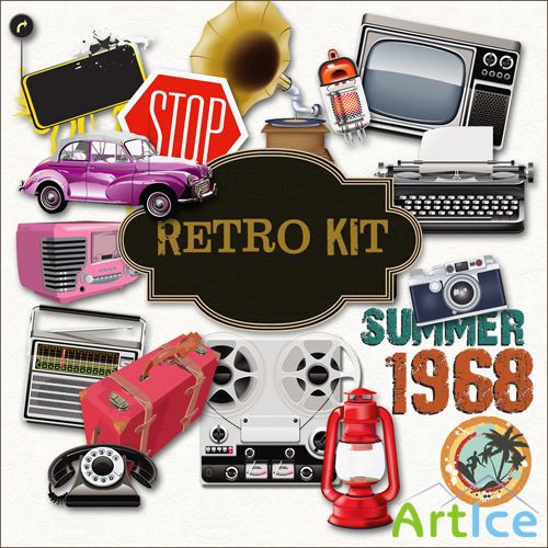 Scrap-set - Retro Kit