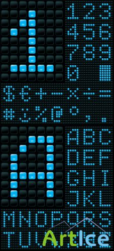 Shutterstock - Dot Matrix Display with Alphabet & Numbers EPS