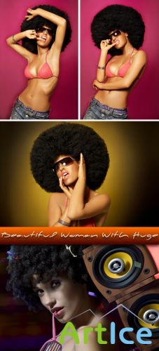 Shutterstock - Beautiful Woman With Huge Afro 4xJPGs
