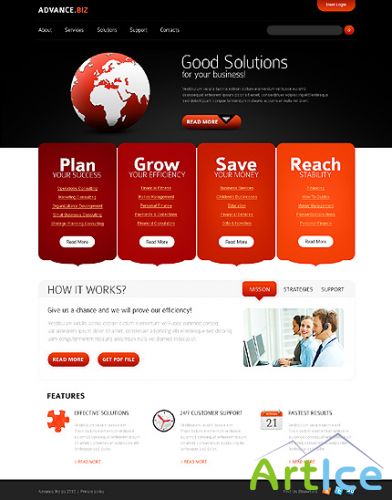 Red & Black JS Animated Website Free Template