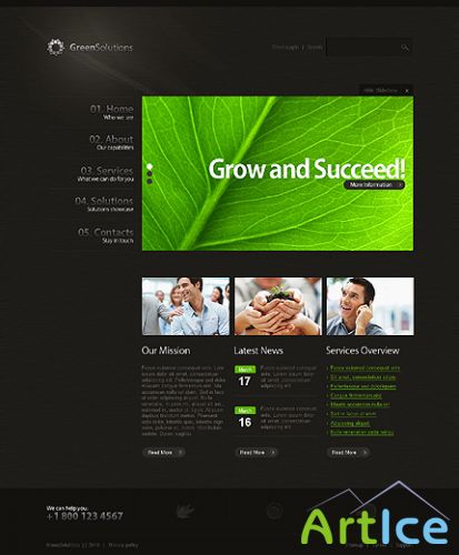 Green Solutions Website Free Template