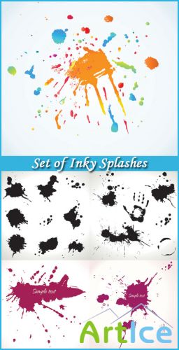 Set of Inky Splashes - Stock Vectors