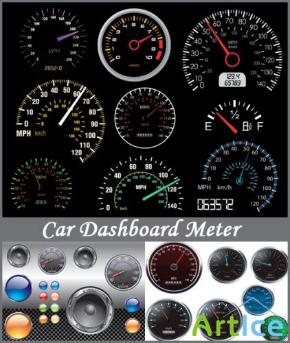 Car Dashboard Meter - Stock Vectors
