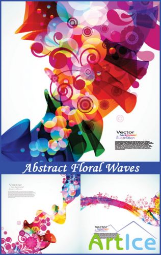 Abstract Floral Waves - Stock Vectors