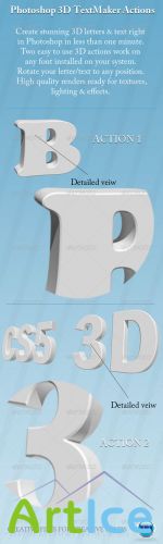 GraphicRiver Two Photoshop 3D Text Maker Actions Retail