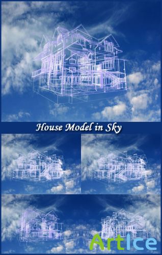 House Model in Sky - Stock Photos
