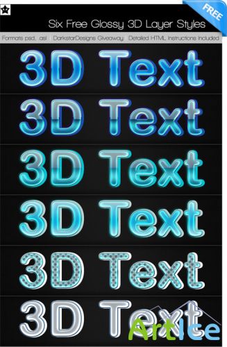 6 Free 3D Glossy Layer Styles