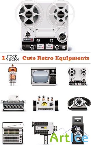Stock Vectors - Cute Retro Equipment |   - 