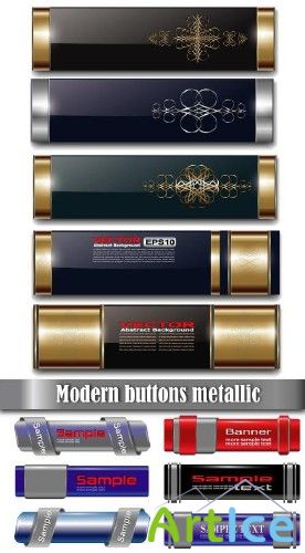 Stock vector - Modern buttons metallic |  