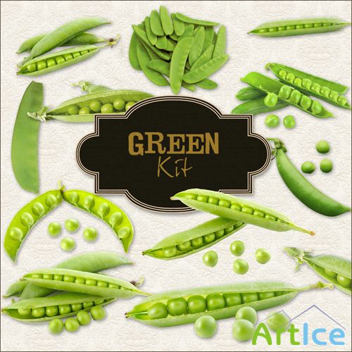 Scrap-kit - Green peas
