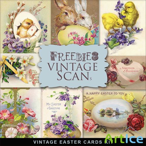 Scrap-kit - Vintage Easter Cards #3