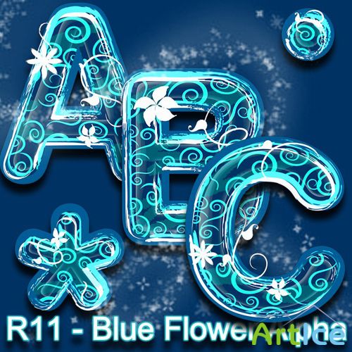 Scrap-kit - Blue Flower Alpha