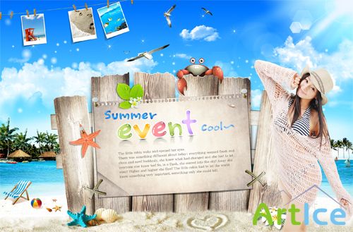 Coast Summer Poster PSD